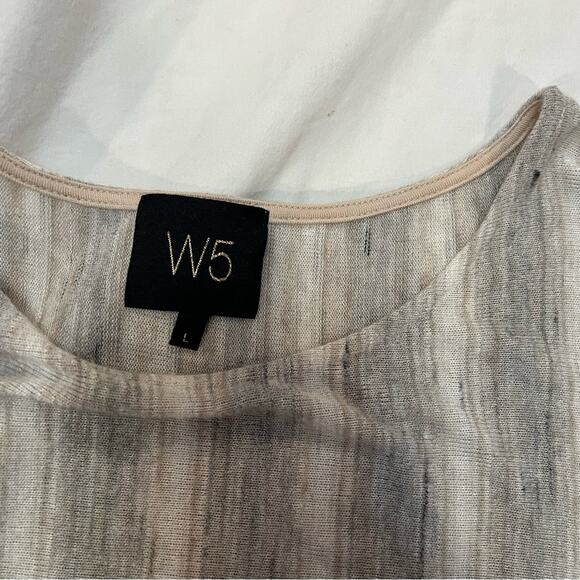 W5 Striped 3/4 sleeve Roll Knot Sweater size L - Picture 3 of 9